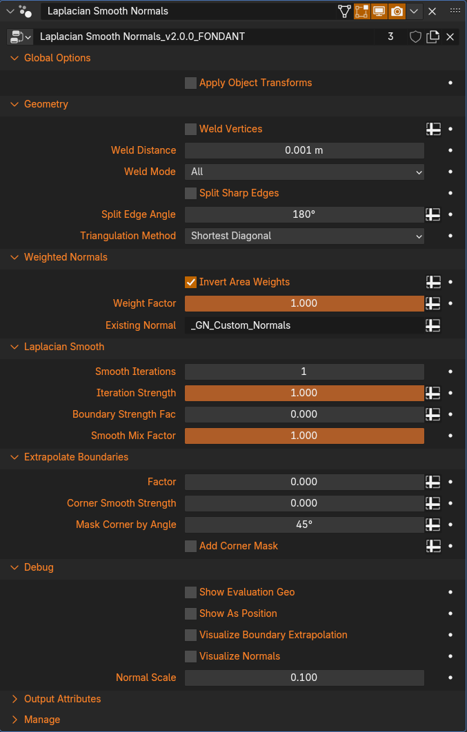 !Laplacian Smooth Normals Modifier