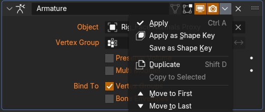 Proxy armature save key